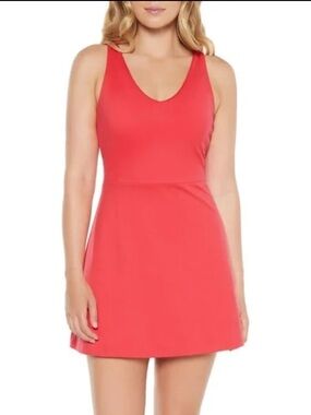 Sleeveless Coral A-Line Dress